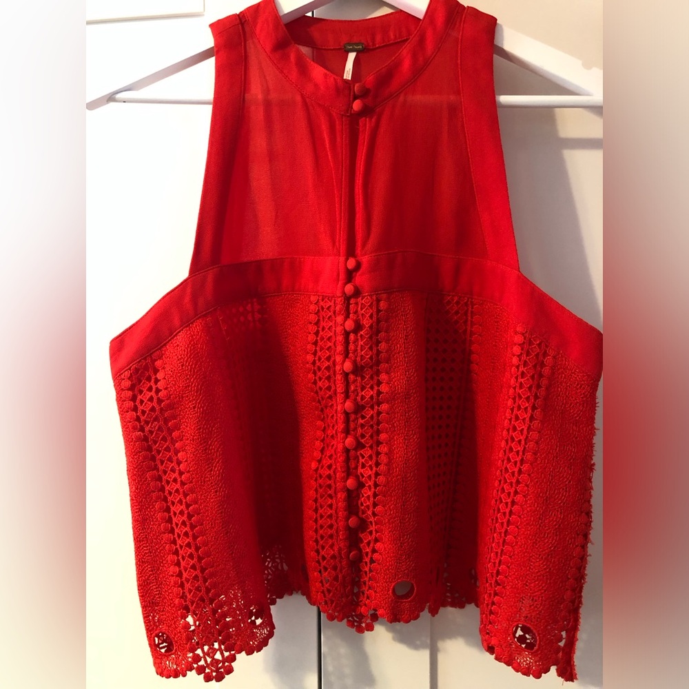 Free People Red Blouse. Size medium.